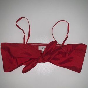 LPA Satin Tie Front Top